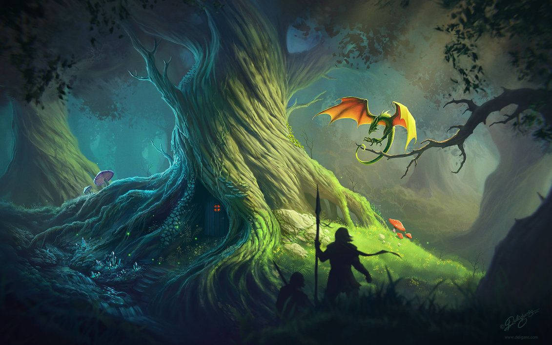 Mystical Tree, DeviantArt, colossal glowing tree, SD Desktop Wallpaper