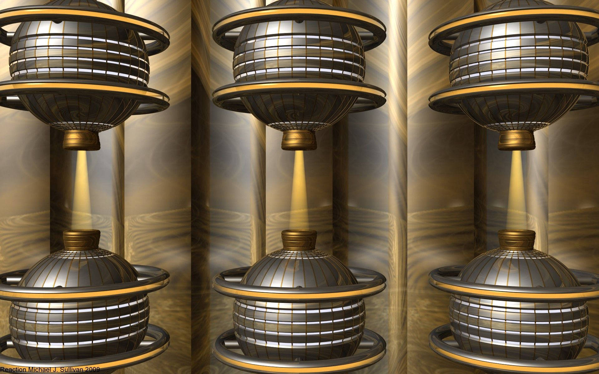 silver gold design device, golden accents, warm light, Full HD Desktop Wallpaper