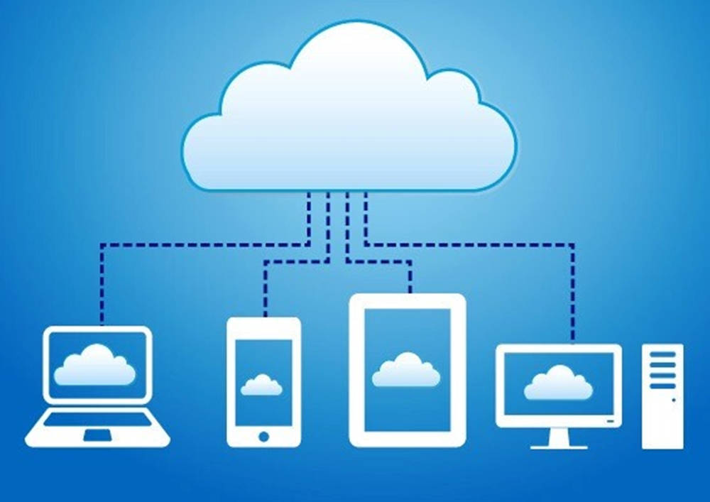 cloud, laptop, phone, SD Desktop Wallpaper