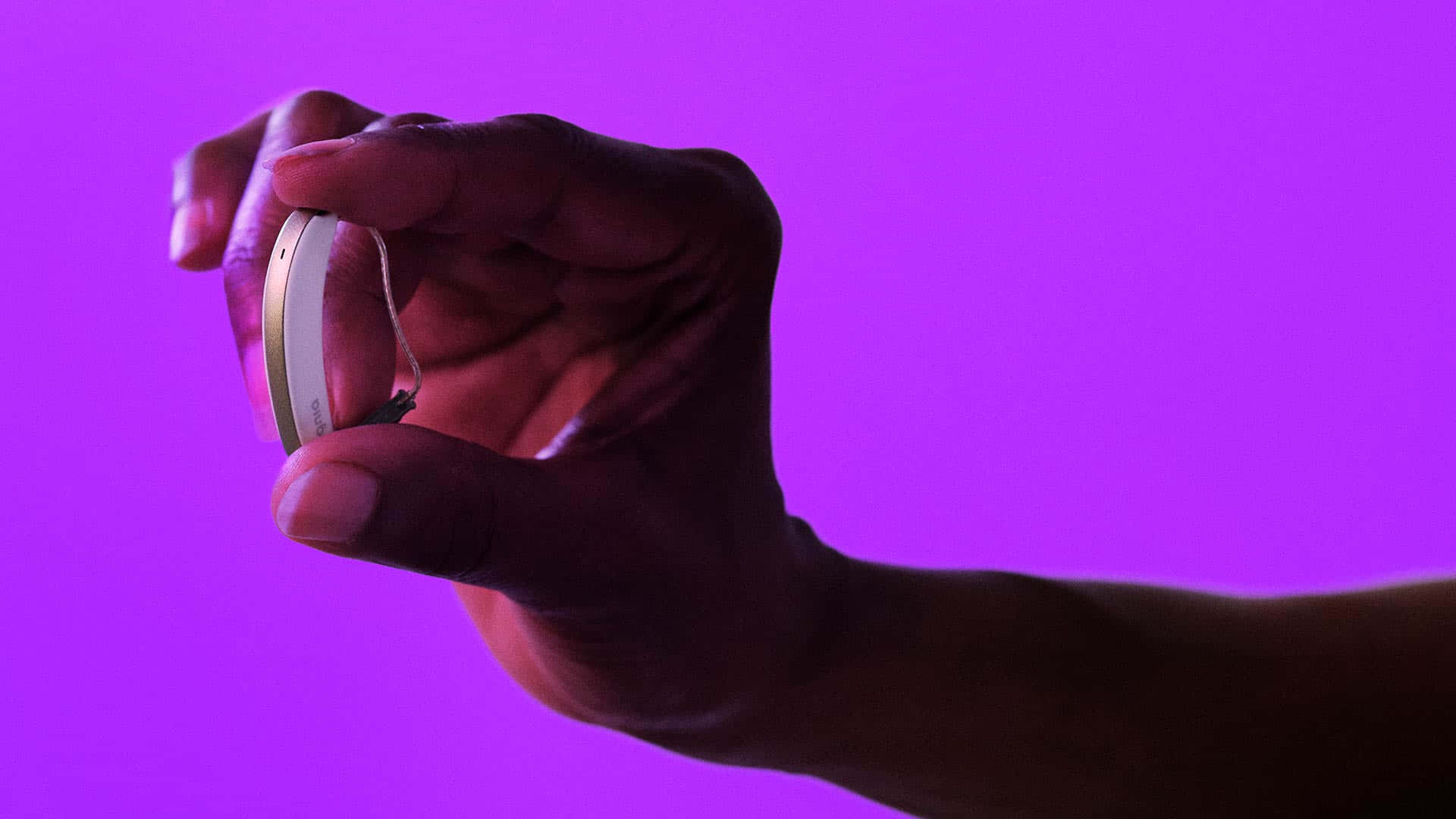 hearing aid, silver, vivid purple background, Full HD Desktop Wallpaper