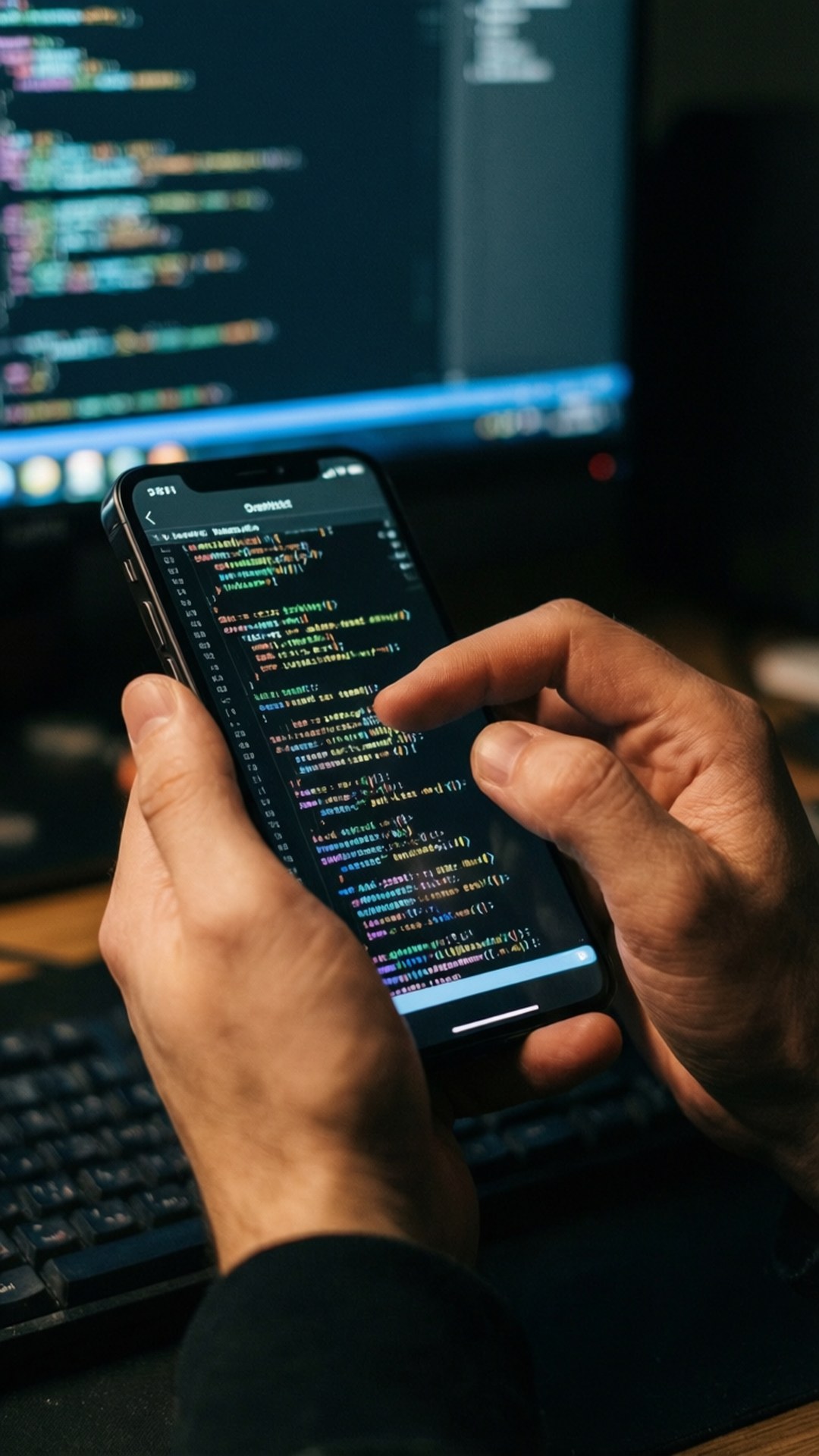 iPhone, colorful code, smartphone, Full HD Phone Wallpaper