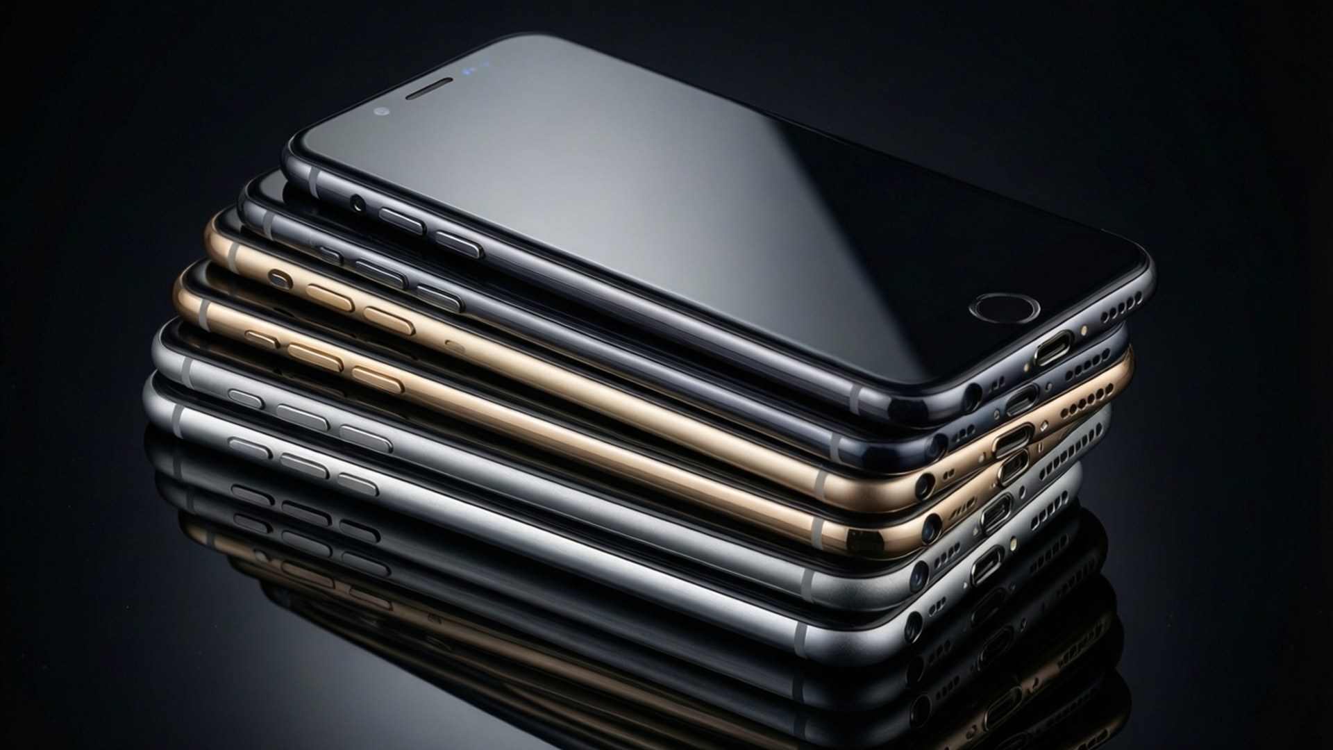smartphone, black, gold, Full HD Desktop Wallpaper