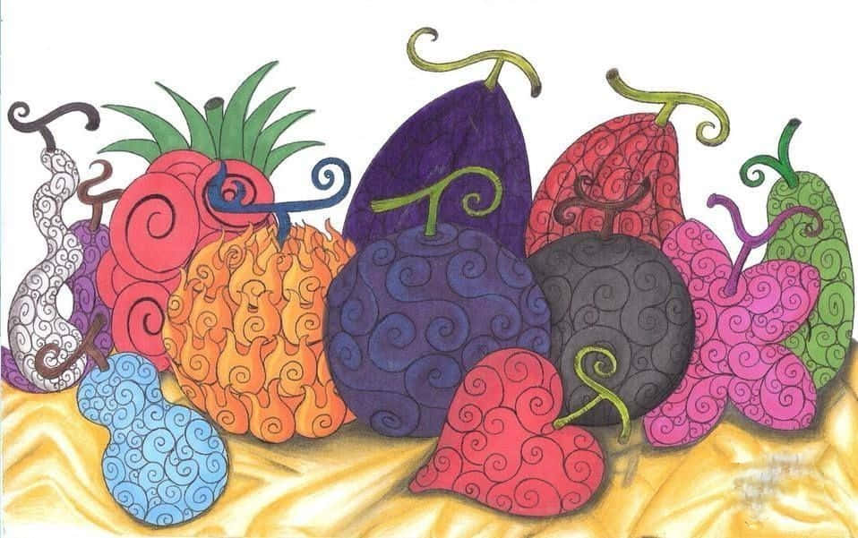 devil fruit, golden fabric, white background, SD Desktop Wallpaper