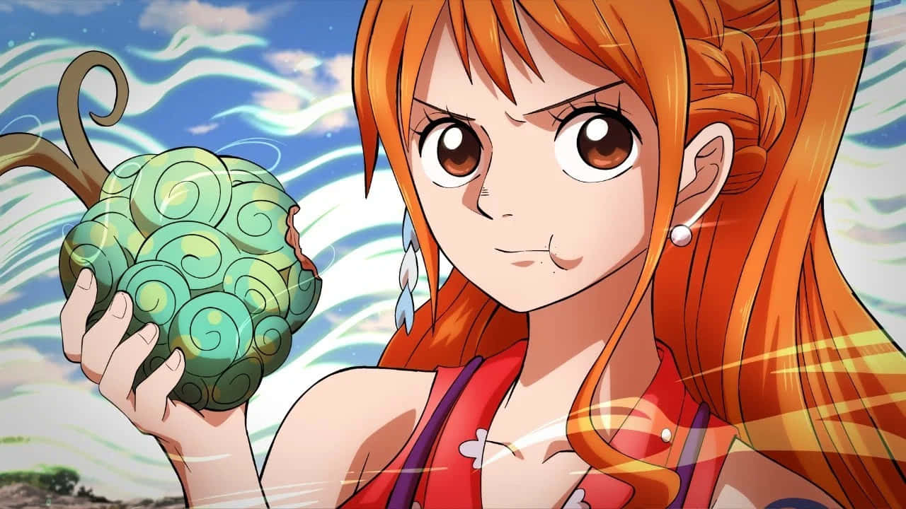 Devil Fruit, orange hair, green spiral fruit, HD Desktop Wallpaper