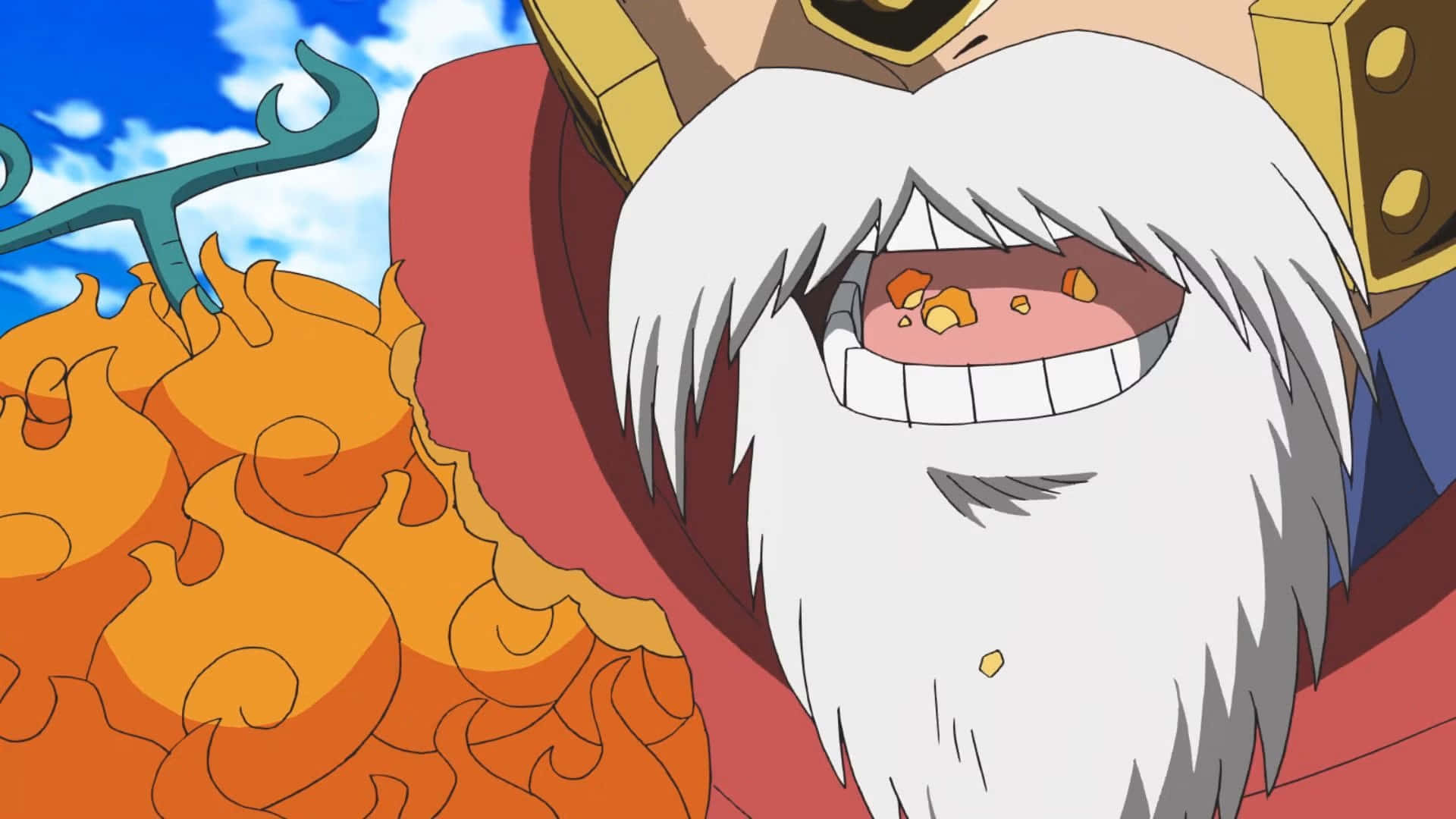 Devil Fruit, white beard, golden armor, Full HD Desktop Wallpaper