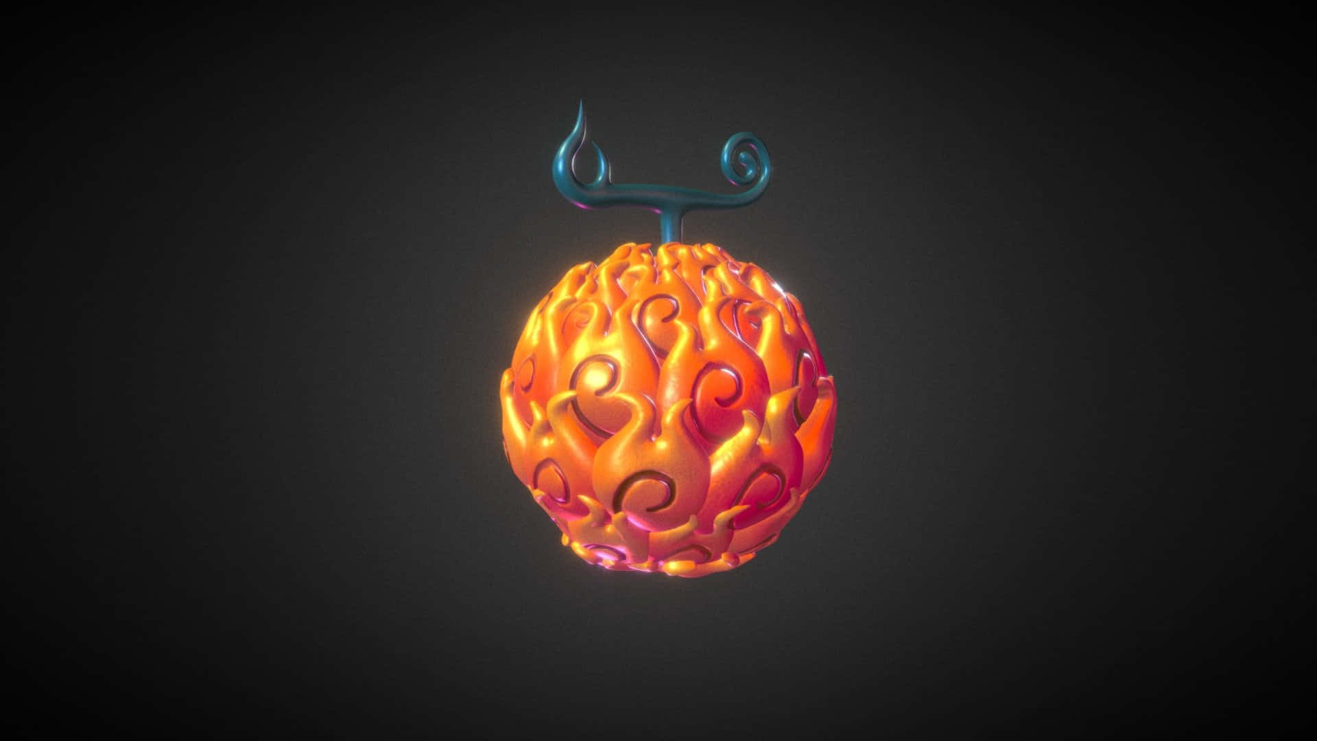 Devil Fruit, glowing orange, swirling patterns, Full HD Desktop Wallpaper