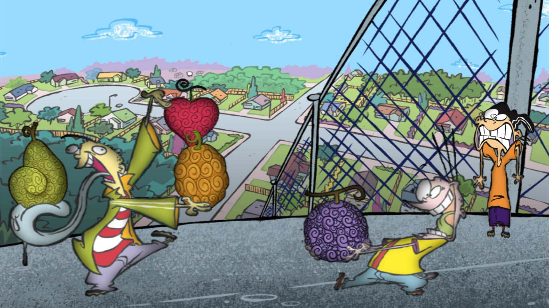 Devil Fruit, rooftop, giant fruit, Full HD Desktop Wallpaper