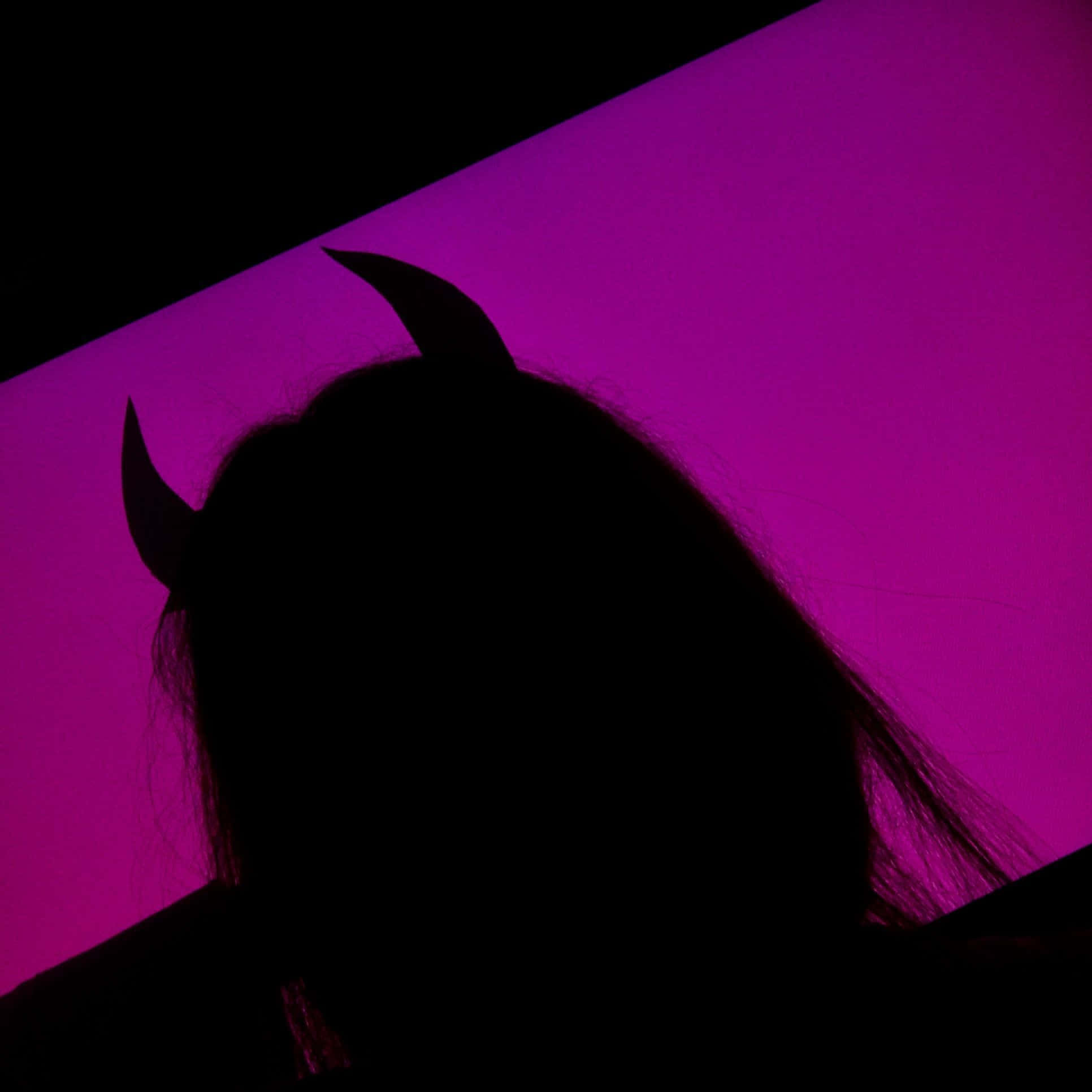 devil girl, devil horns, vibrant purple light, Full HD Desktop Wallpaper