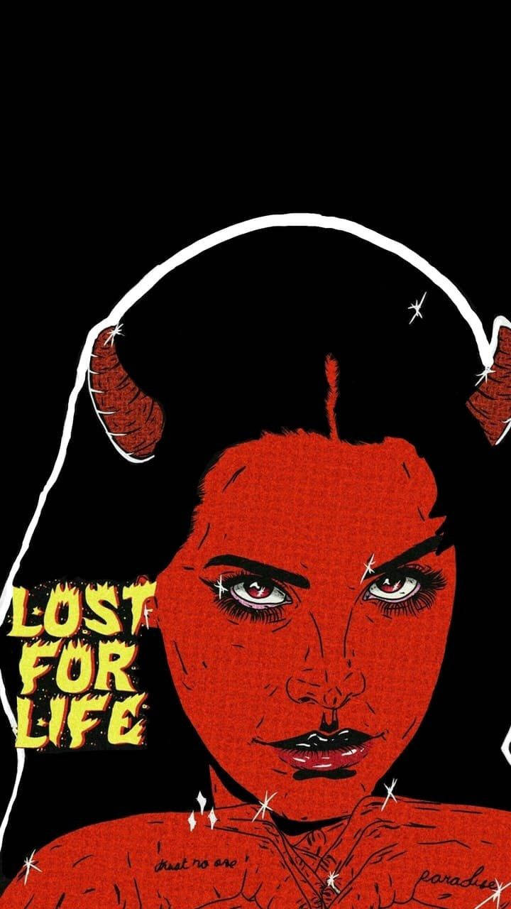Red Devil Girl, red-skinned, horns, HD Phone Wallpaper