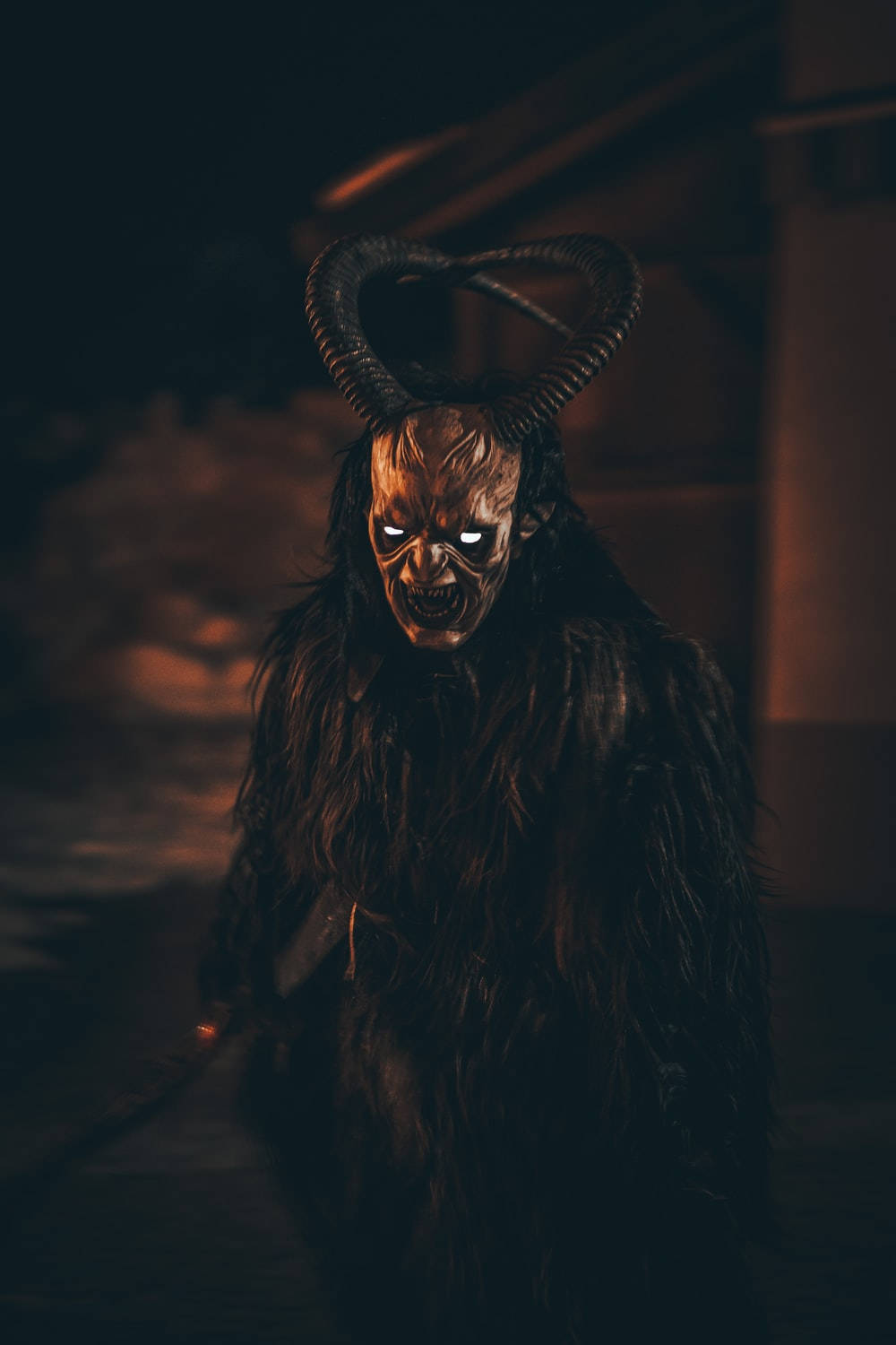 Dark Devil, horns, glowing eyes, HD Phone Wallpaper
