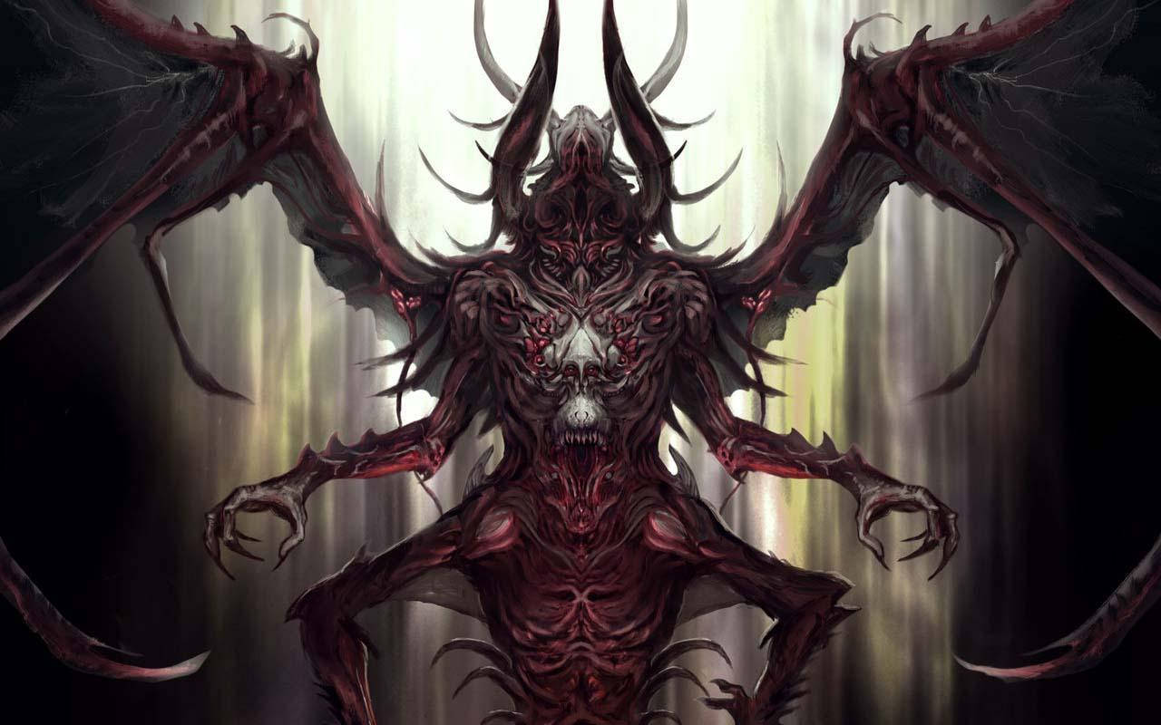 symmetrical devil, iPhone, bat-like wings, HD Desktop Wallpaper