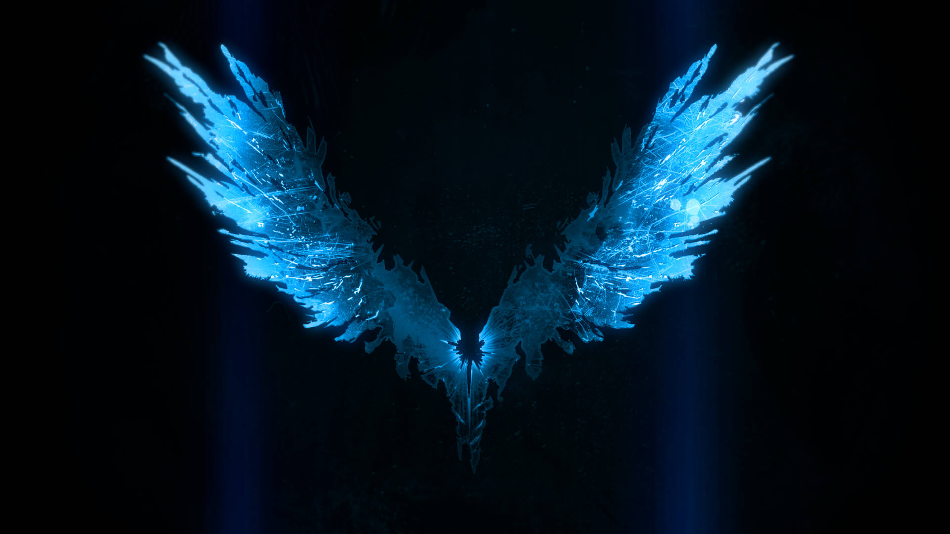 Devil May Cry 5, icy blue crystalline wings, dark void, Full HD Desktop Wallpaper