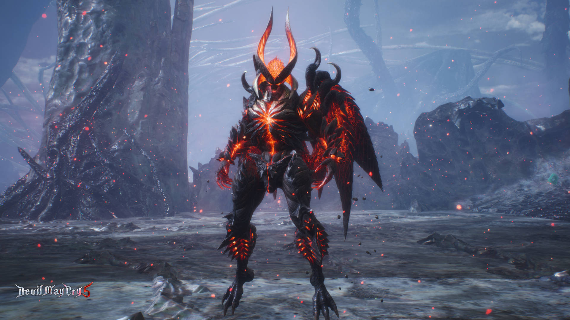 Devil May Cry 5, demonic warrior, glowing red armor, Full HD Desktop Wallpaper
