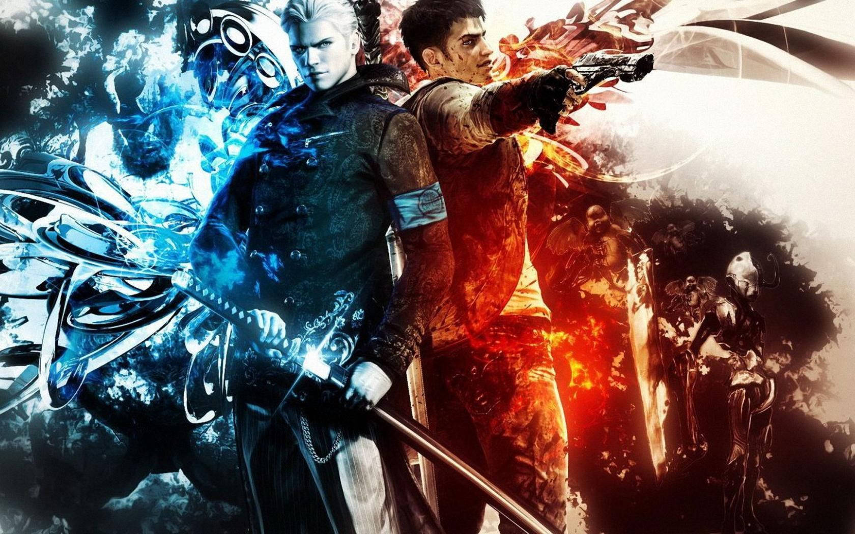 Devil May Cry 5, protagonist, glowing weapons, HD Desktop Wallpaper