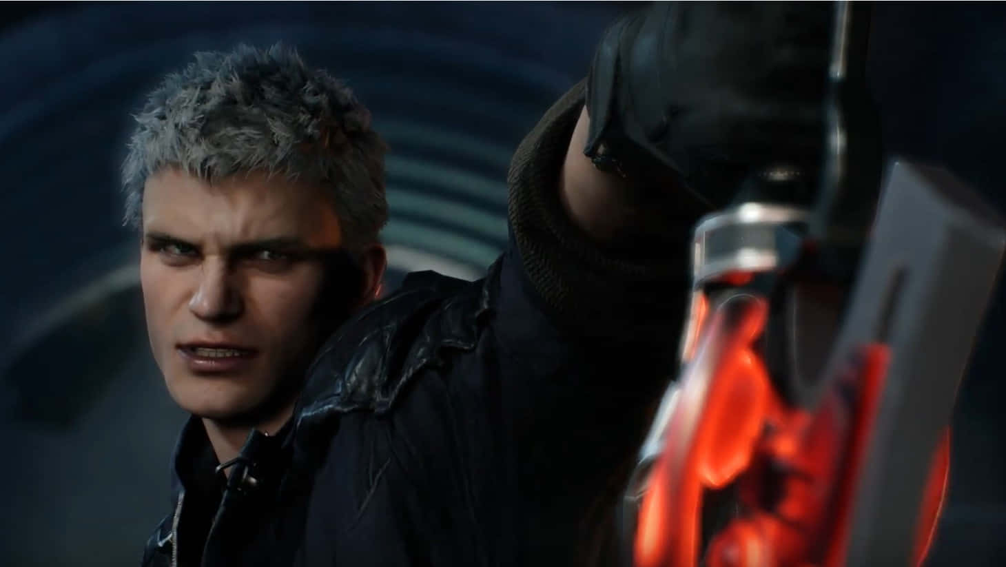 Devil May Cry, spiky gray hair, glowing red sword, HD Desktop Wallpaper