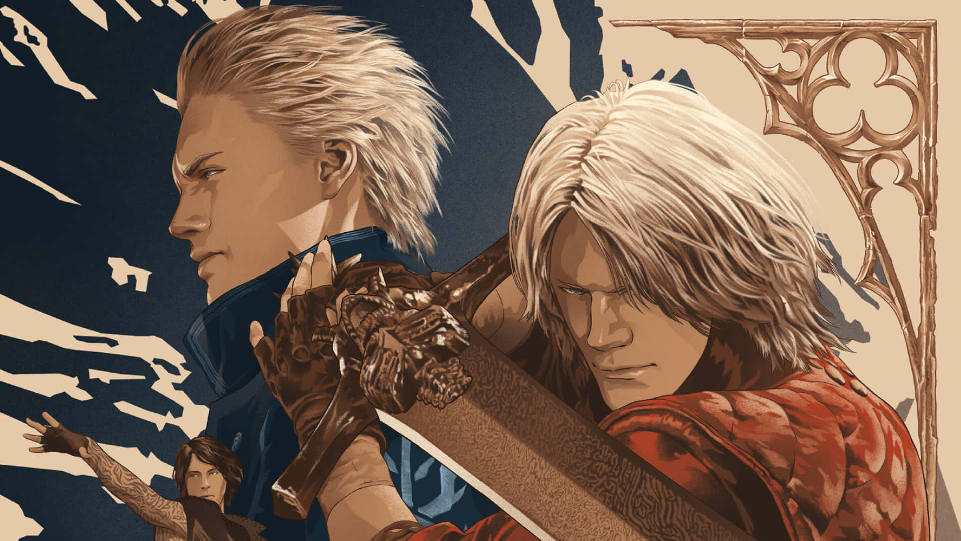Devil May Cry, brothers, white hair, Full HD Desktop Wallpaper