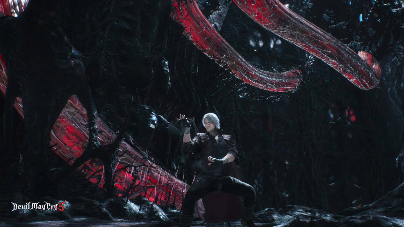 Devil May Cry, silver-haired warrior, dark armor, HD Desktop Wallpaper