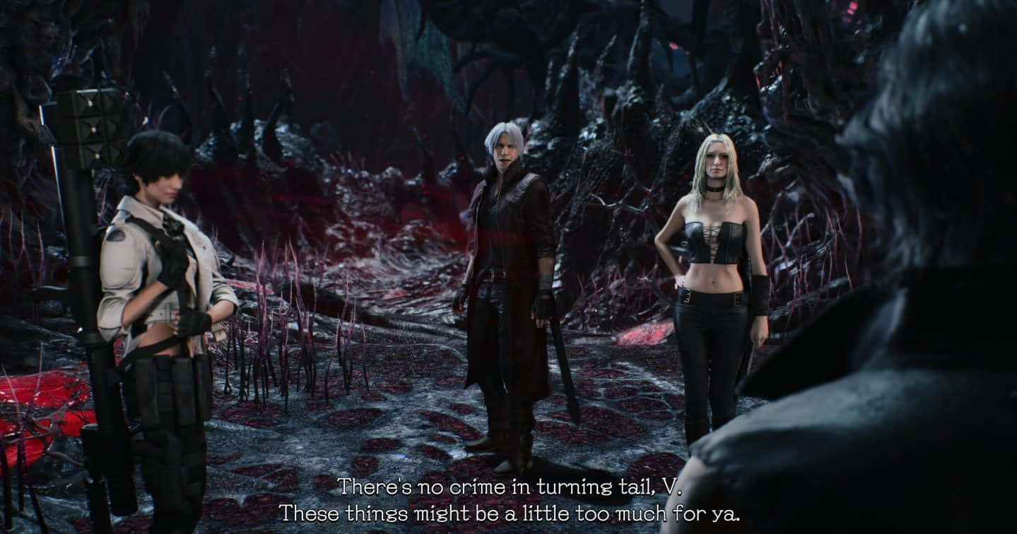 Devil May Cry, characters, dark eerie forest, HD Desktop Wallpaper