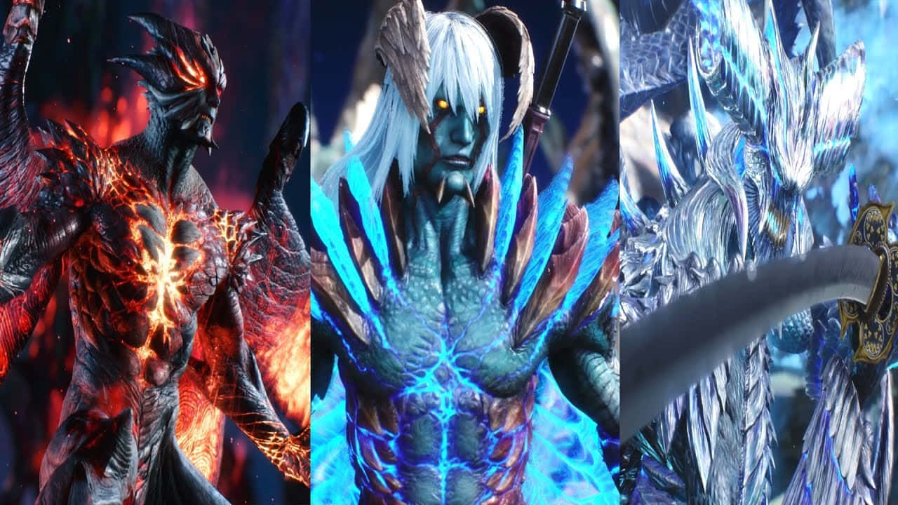 Devil May Cry, red armor, blue armor, HD Desktop Wallpaper