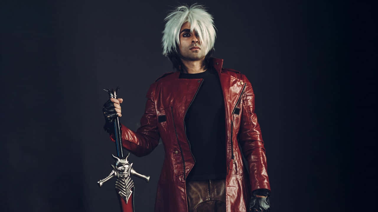 Devil May Cry, white hair, red leather coat, HD Desktop Wallpaper