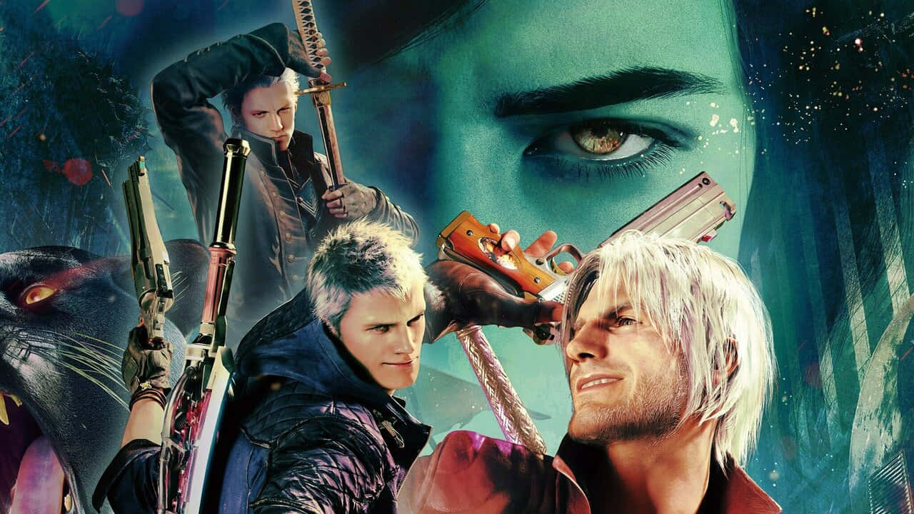 Devil May Cry, demonic hunters, guns and swords, HD Desktop Wallpaper