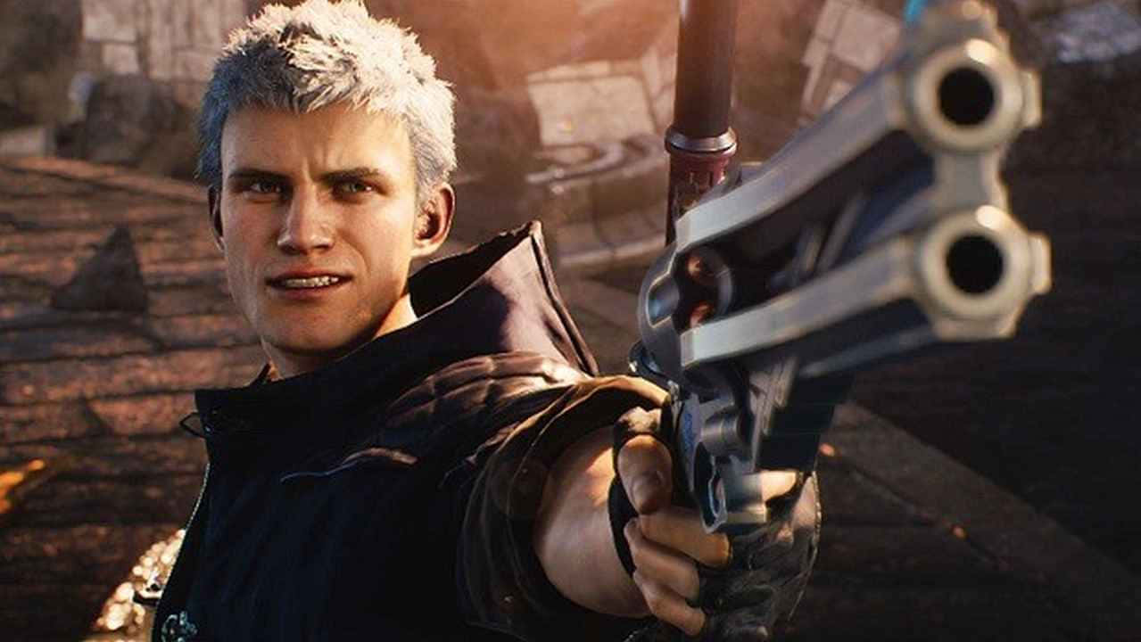 Devil May Cry, silver-haired warrior, large revolver, SD Desktop Wallpaper