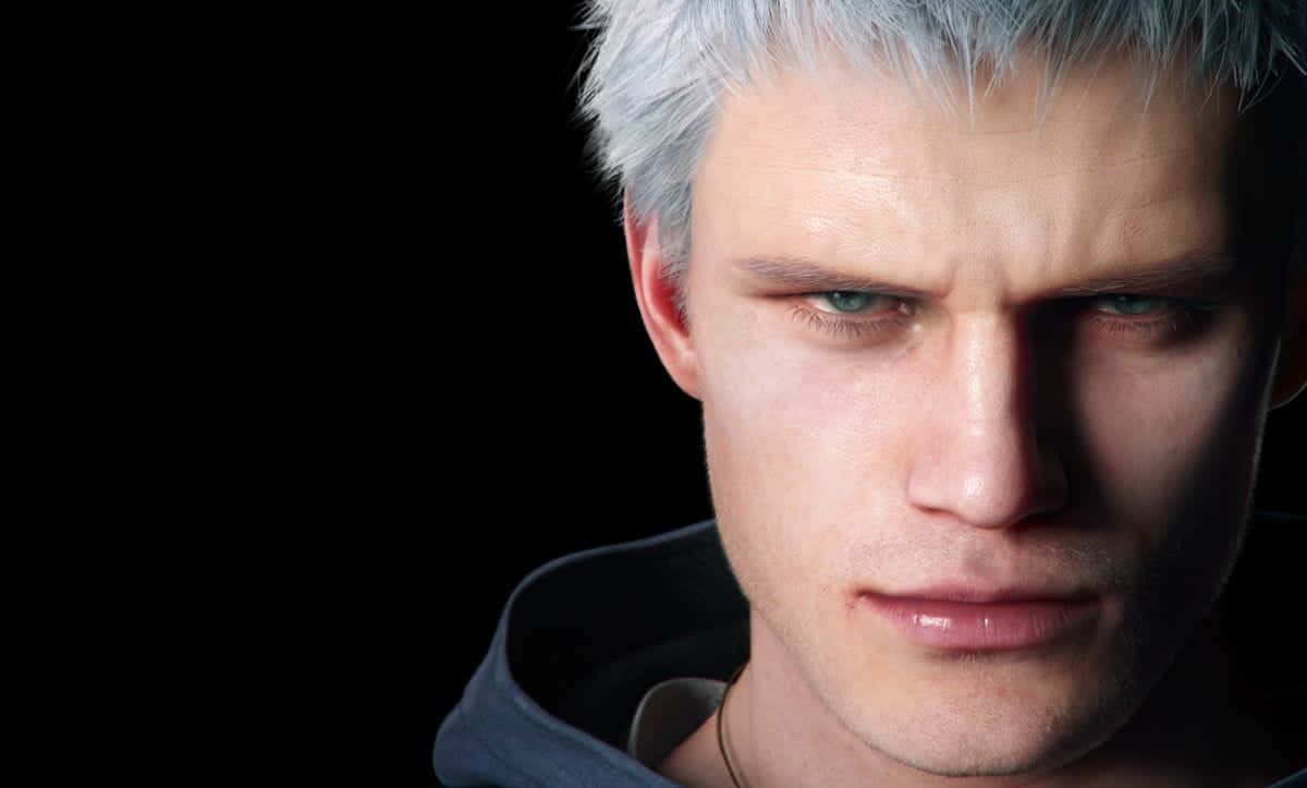 Devil May Cry, silver hair, intense green eyes, SD Desktop Wallpaper