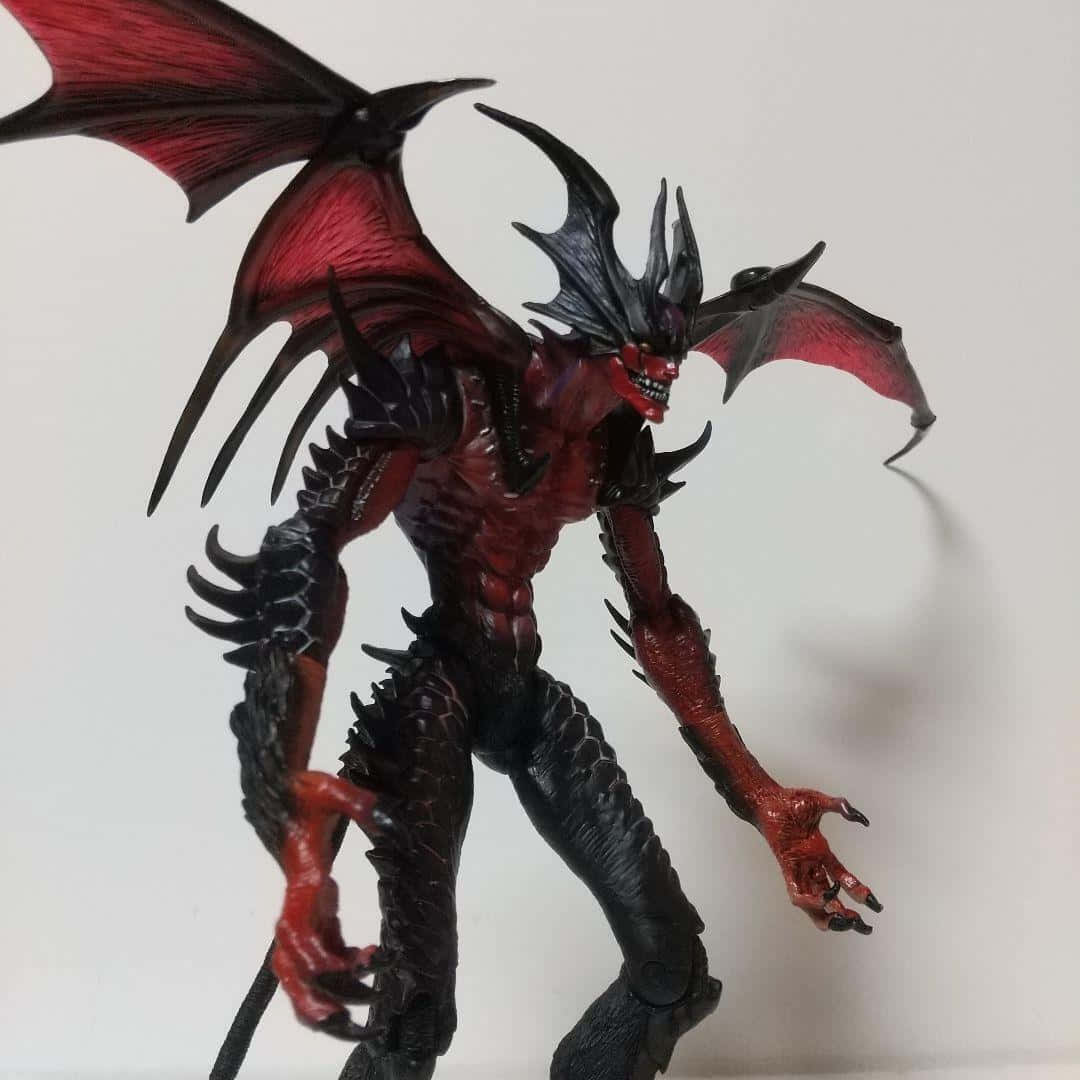 Devilman Crybaby Amon, red and black, bat-like wings, SD Desktop Wallpaper