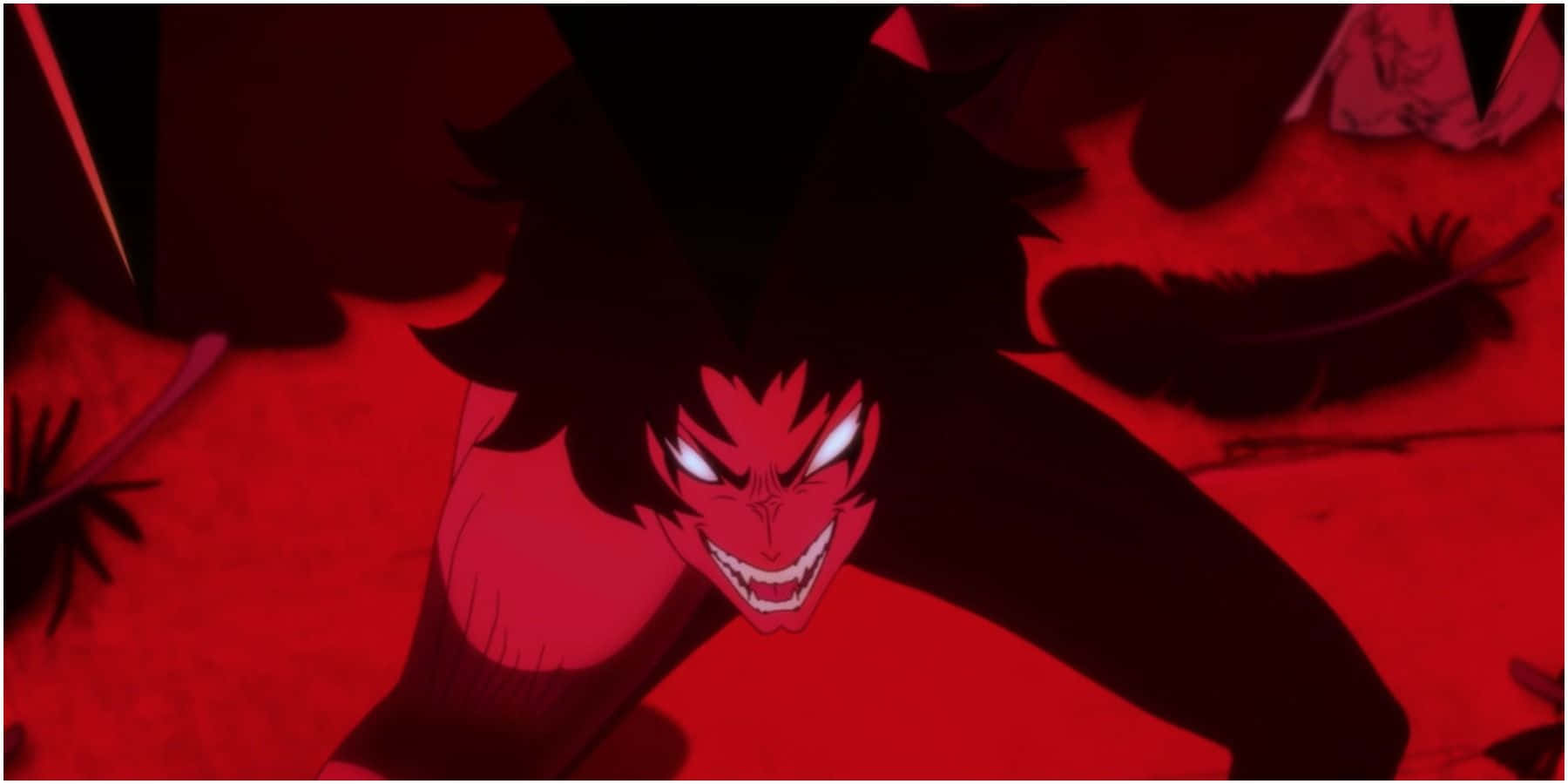 Devilman Crybaby Amon, red skin, wild black hair, HD Desktop Wallpaper