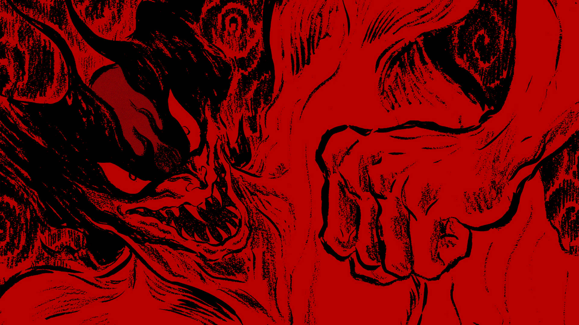 Devilman Crybaby, Amon, red fists, Full HD Desktop Wallpaper