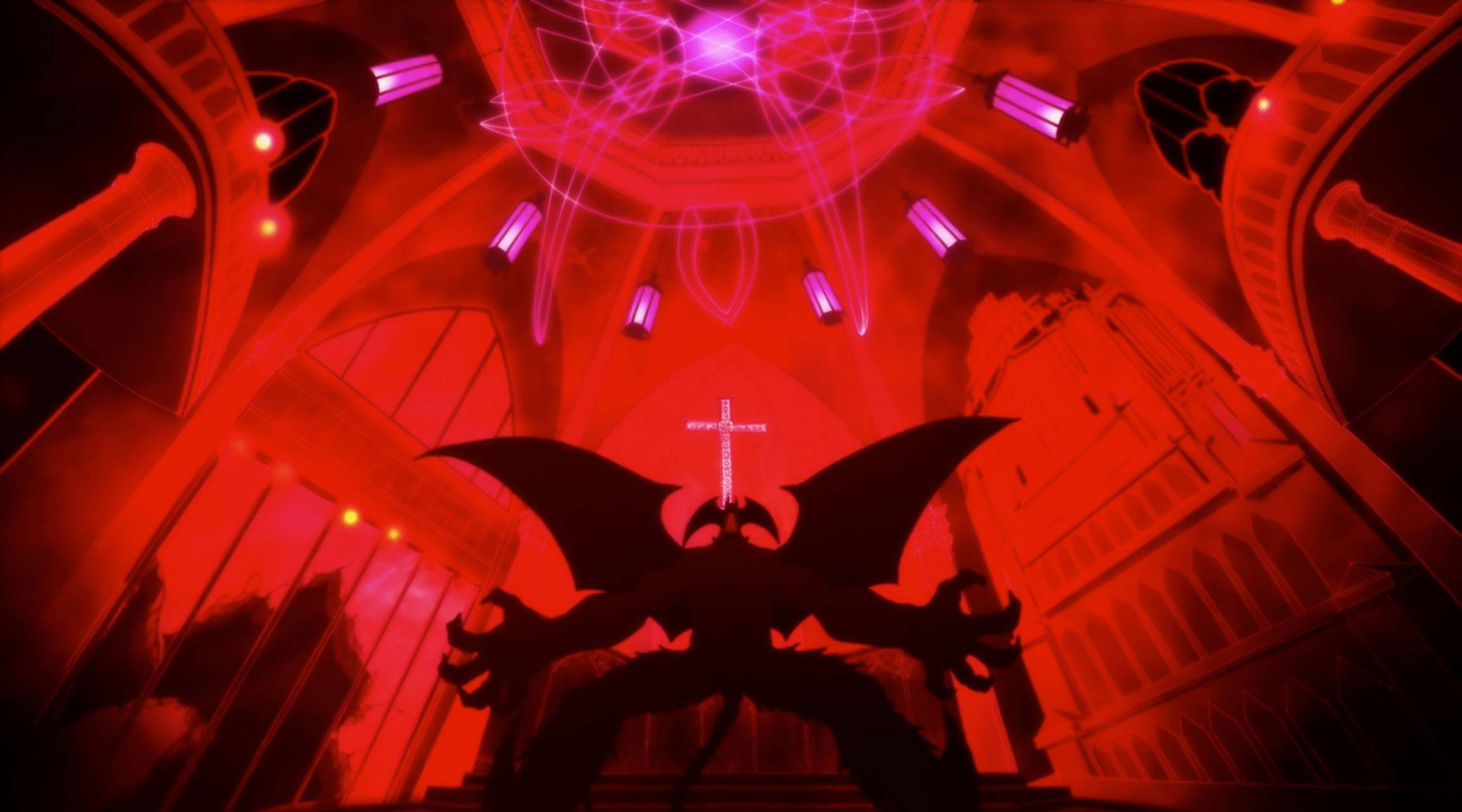 Amon, Devilman Crybaby, cathedral, Full HD Desktop Wallpaper