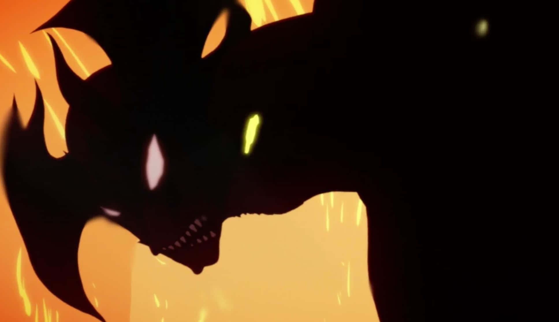 Devilman Crybaby Amon, silhouette, glowing eyes, Full HD Desktop Wallpaper