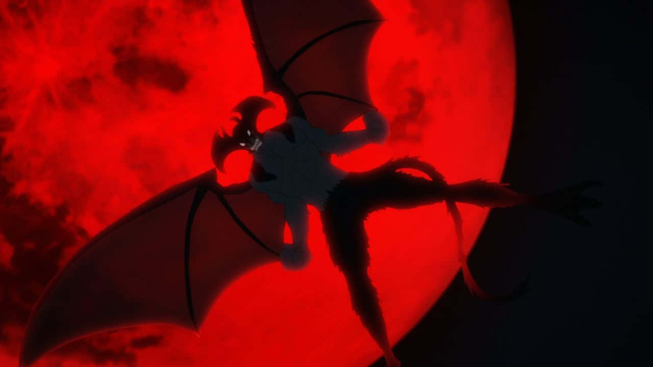 Devilman Crybaby Amon, silhouette, dark-winged demon, HD Desktop Wallpaper
