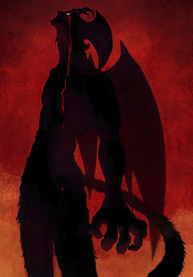 Devilman Crybaby Amon, silhouette, wings, SD Phone Wallpaper