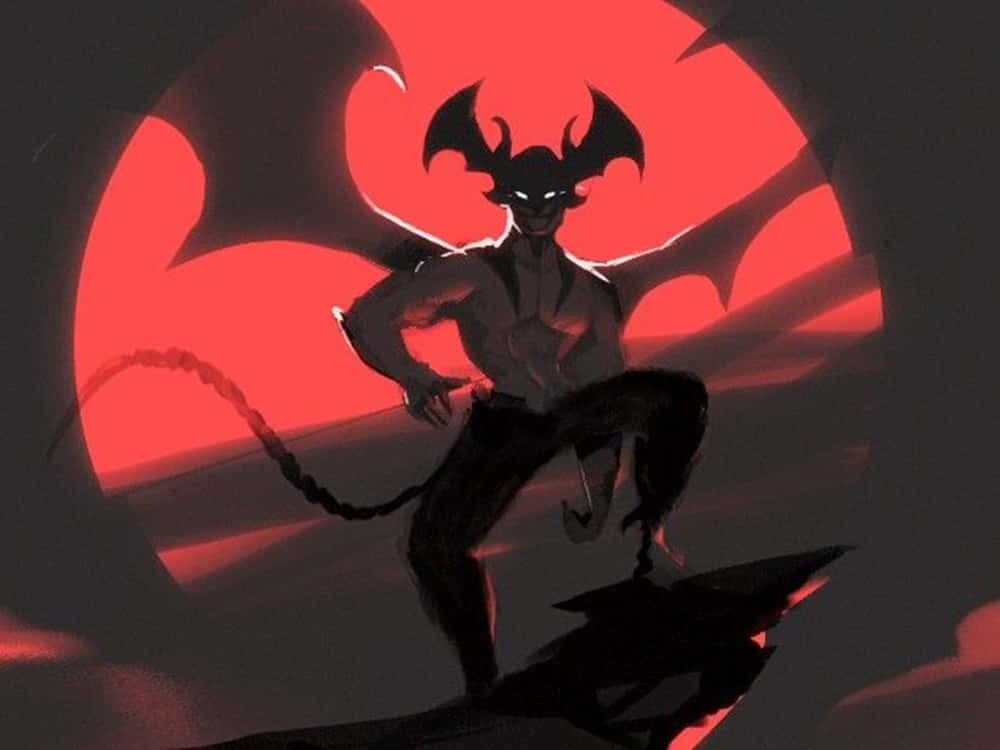 Devilman Crybaby Amon, bat wings, glowing eyes, SD Desktop Wallpaper