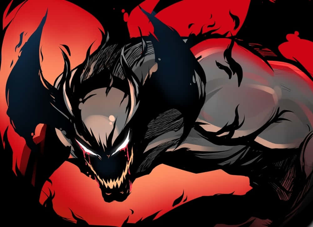 Devilman Crybaby Amon, symbiote creature, glowing white eyes, SD Desktop Wallpaper