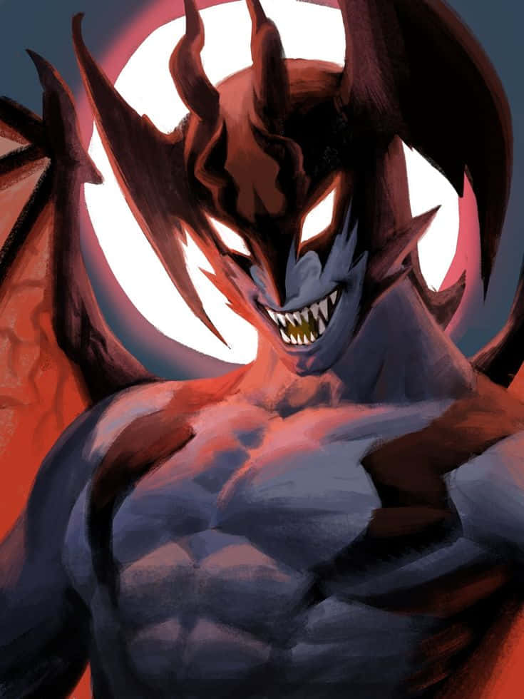 Devilman Crybaby Amon, glowing white eyes, sharp teeth, SD Phone Wallpaper