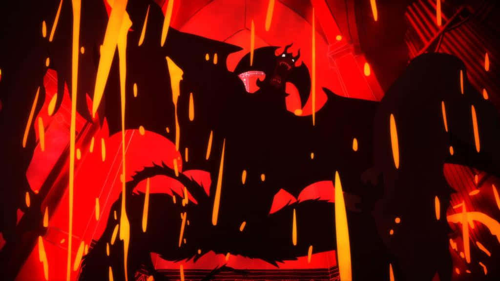 Devilman Crybaby Amon, black silhouette, horned creature, SD Desktop Wallpaper