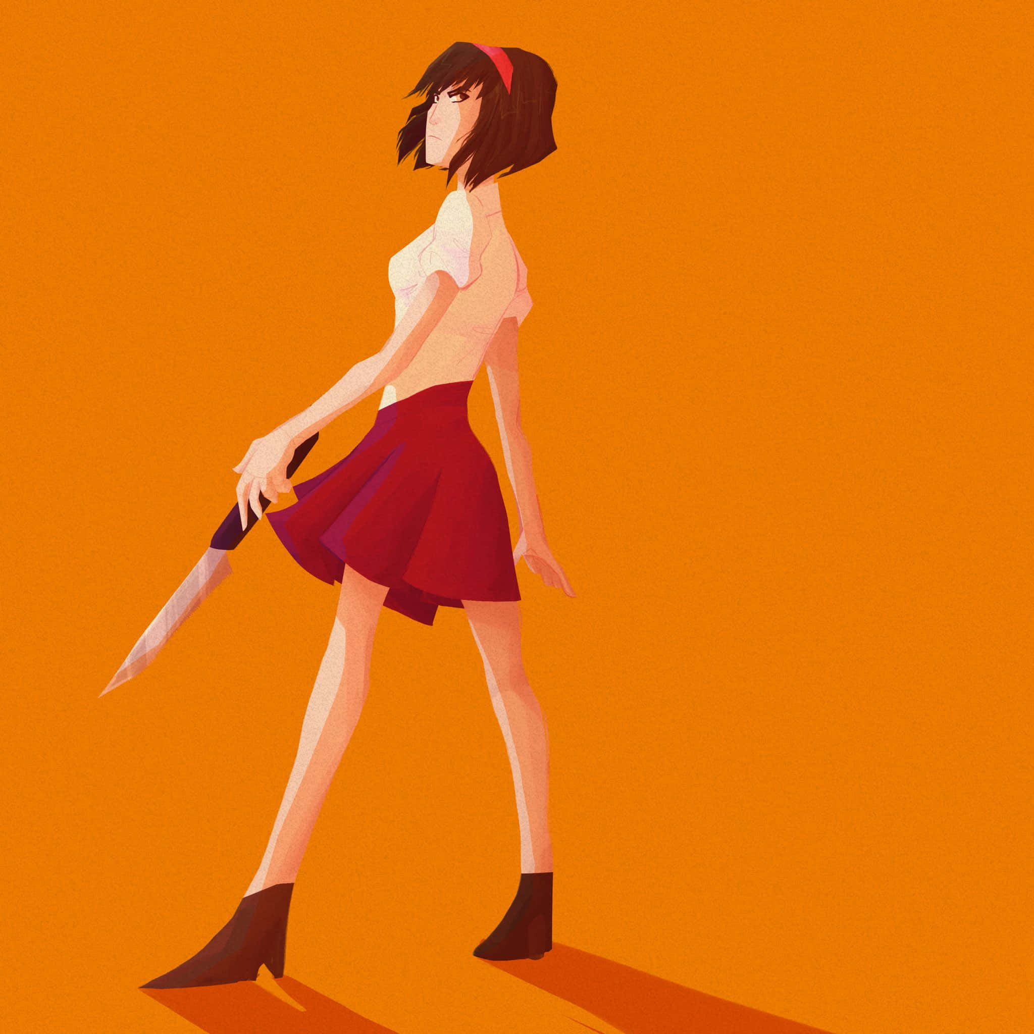 Devilman Crybaby, Miki Makimura, red skirt, Full HD Desktop Wallpaper