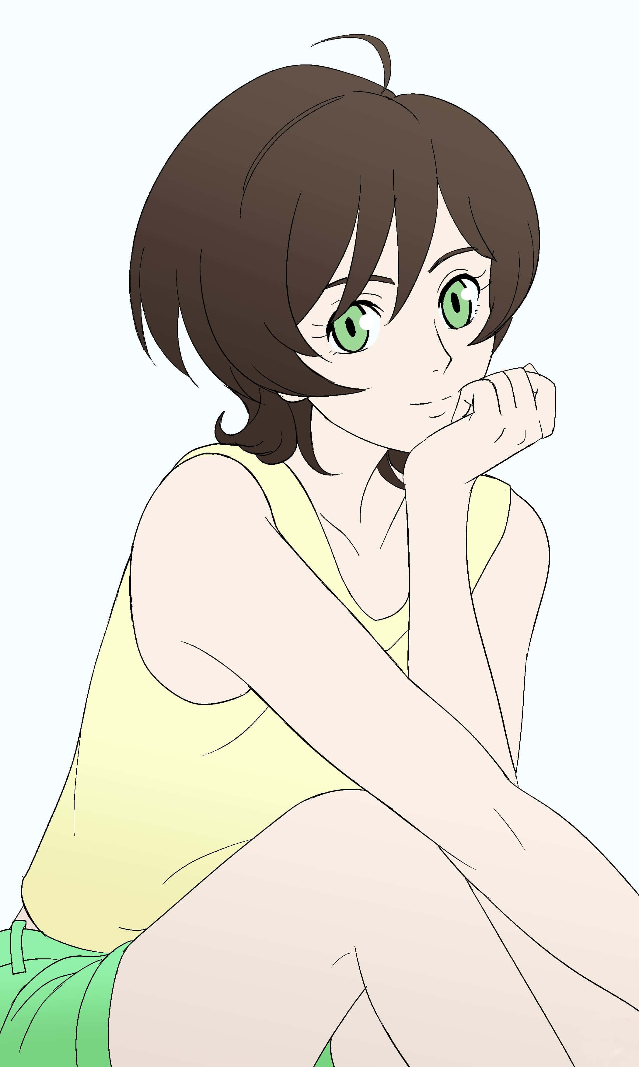Miki Makimura, Devilman Crybaby, short brown hair, 2K Phone Wallpaper
