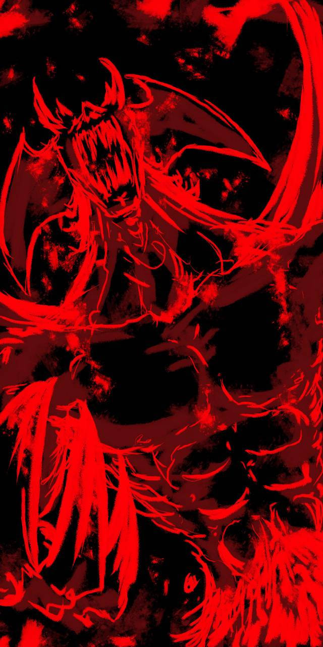 Devilman Crybaby, bright red lines, demonic figure, HD Phone Wallpaper