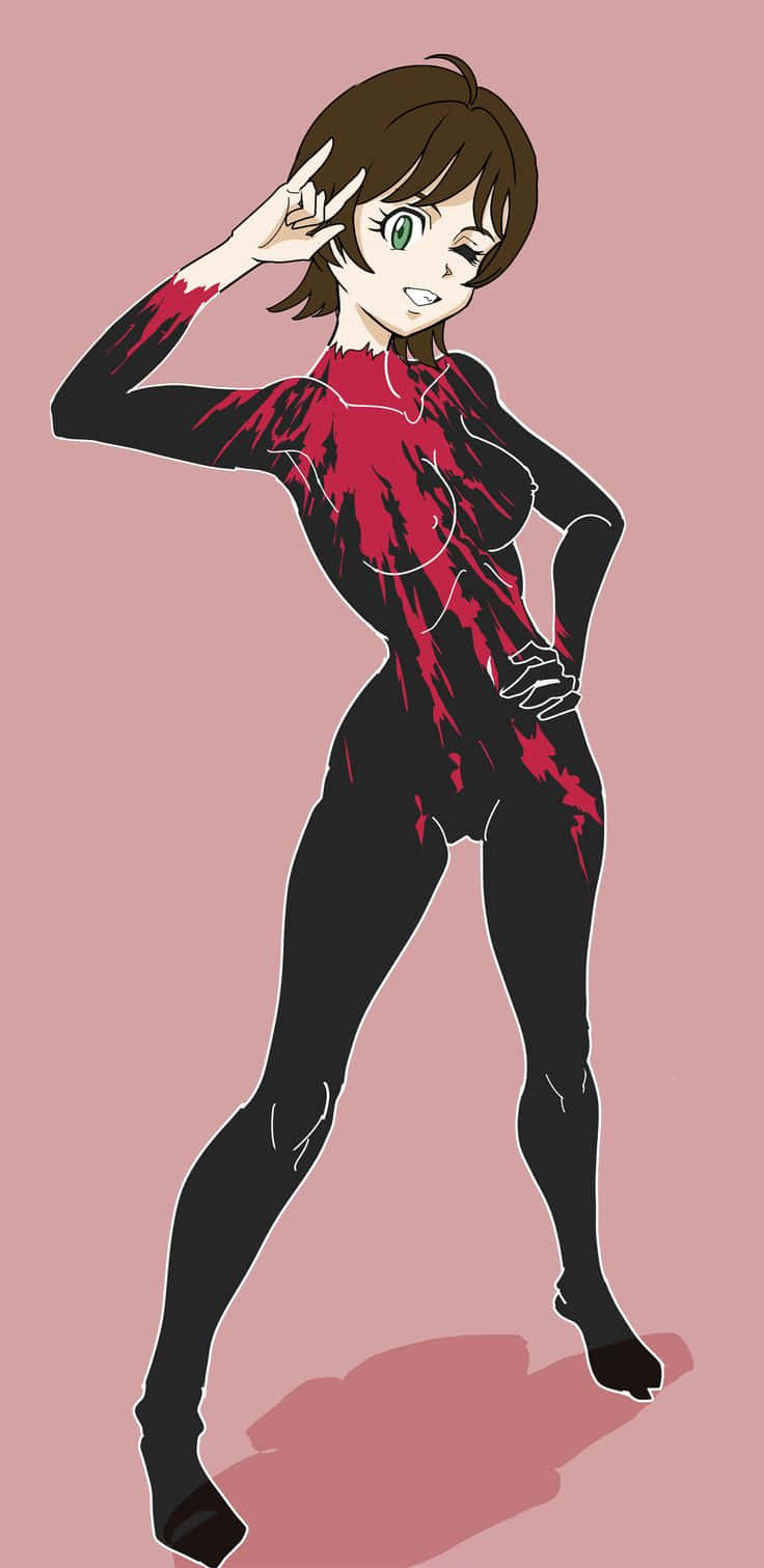 Devilman Crybaby, Miki Makimura, black and red bodysuit, HD Phone Wallpaper