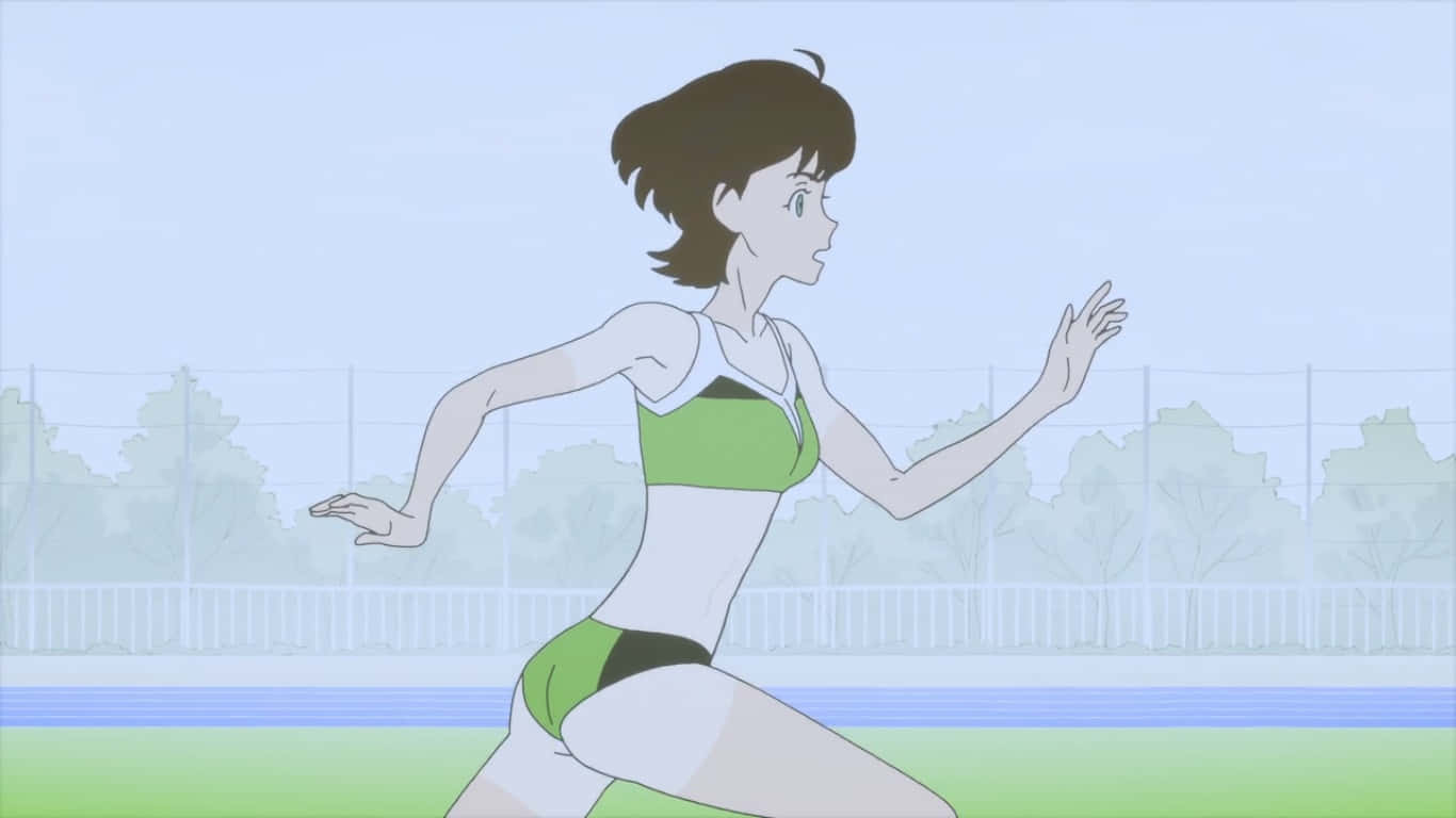 Miki Makimura, Devilman Crybaby, green and white running gear, HD Desktop Wallpaper