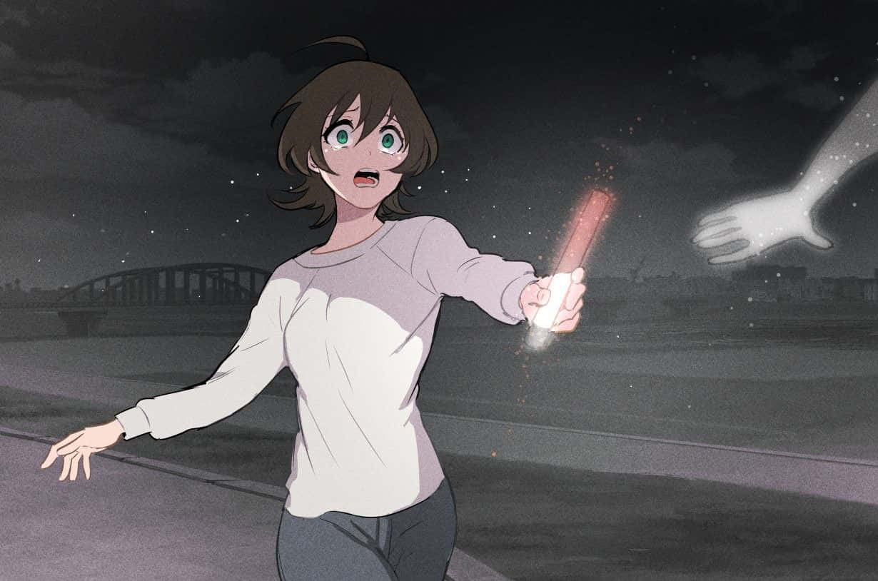 Miki Makimura, Devilman Crybaby, glowing green eyes, SD Desktop Wallpaper