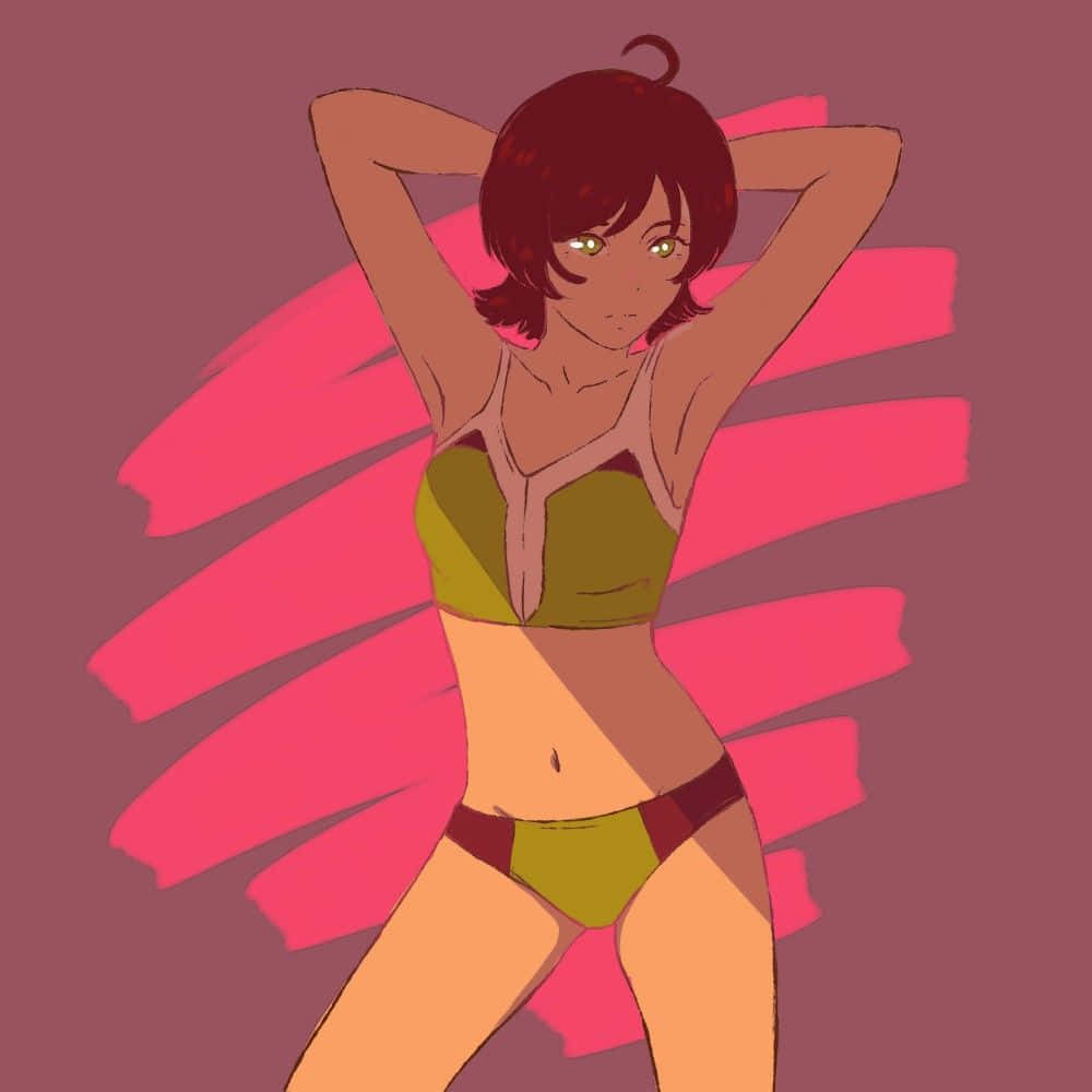 Devilman Crybaby, Miki Makimura, green bikini, SD Desktop Wallpaper