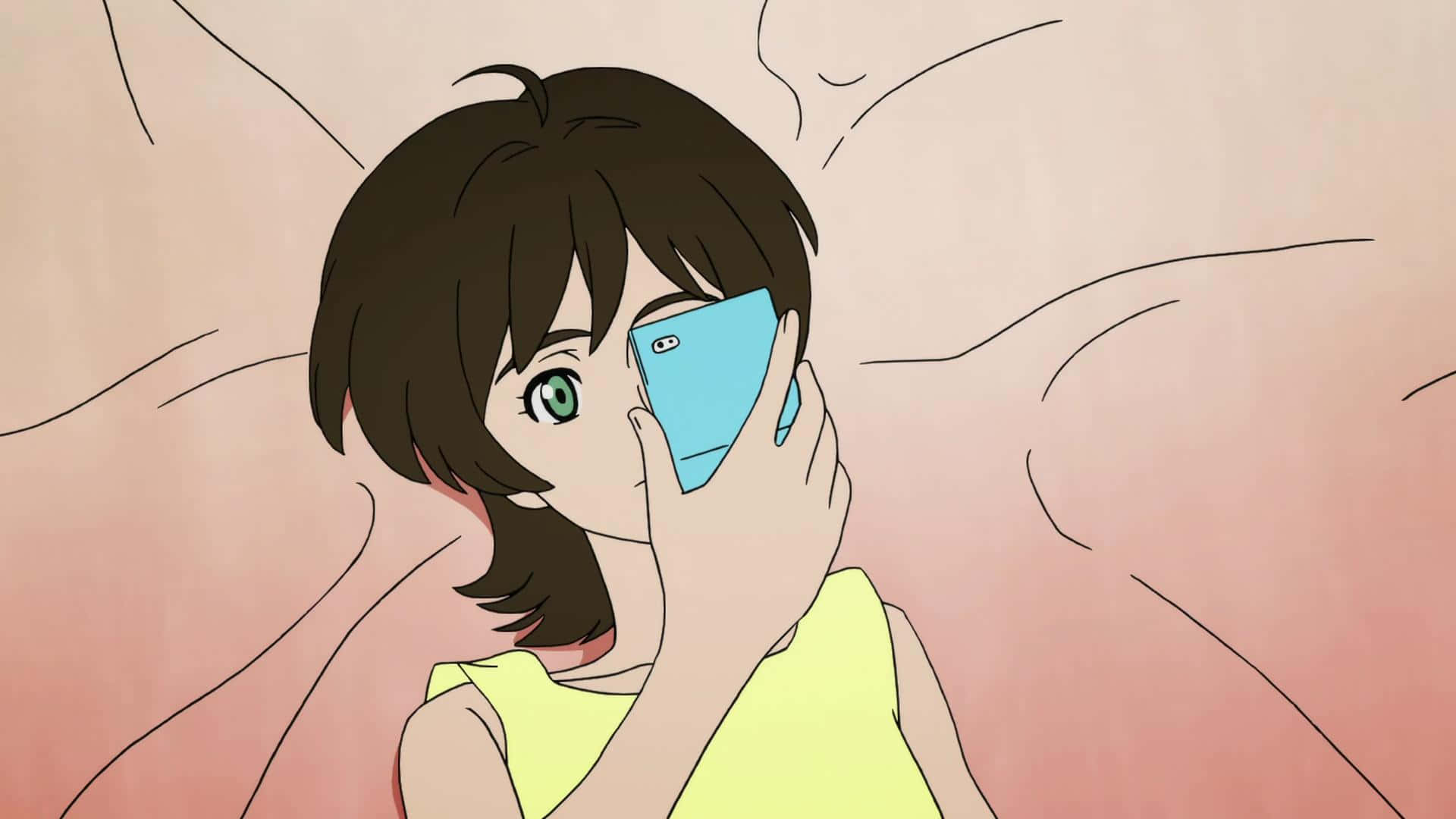 Miki Makimura, Devilman Crybaby, green eyes, Full HD Desktop Wallpaper