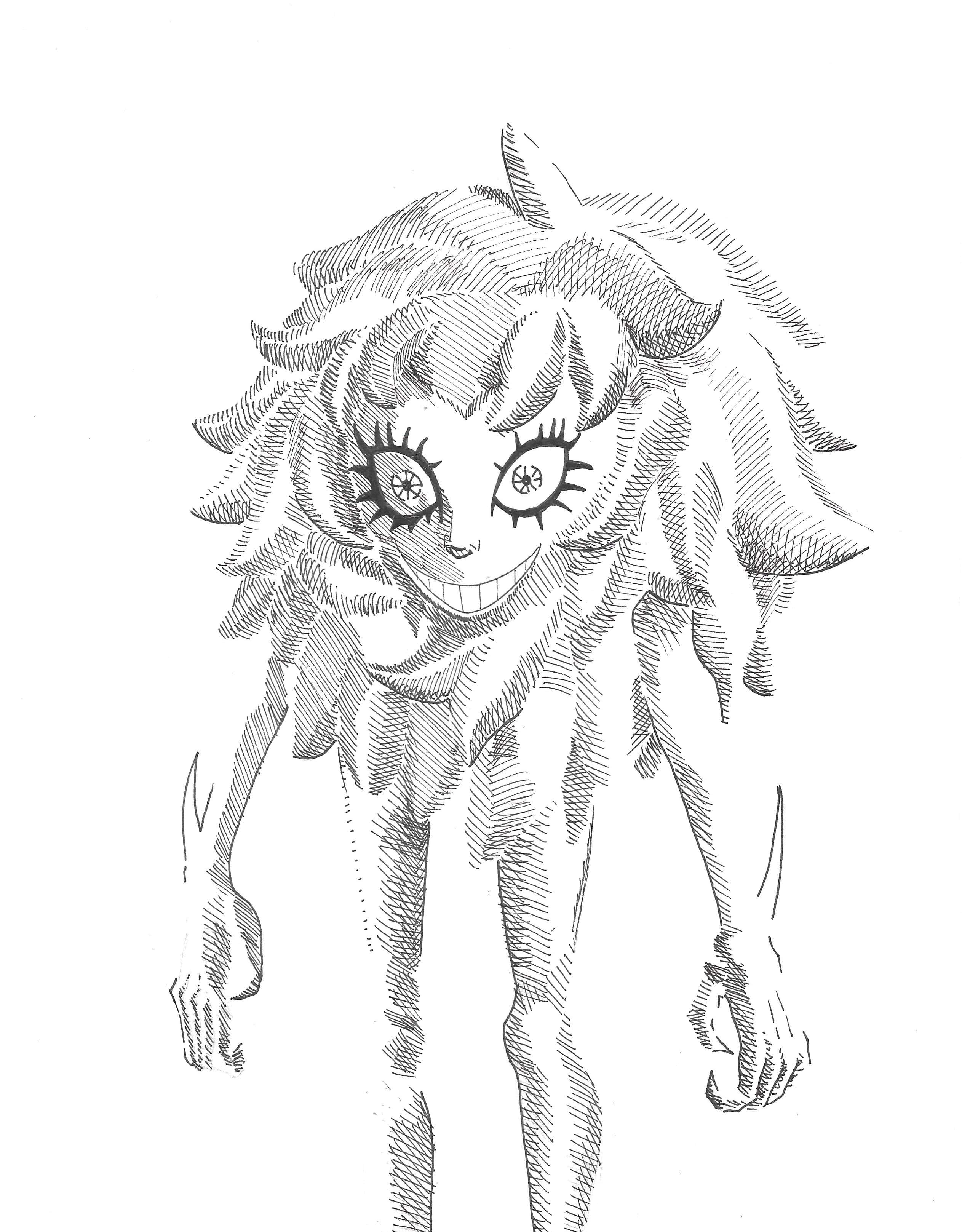 Devilman Crybaby, Psycho Jenny, spiky hair, 2K Phone Wallpaper