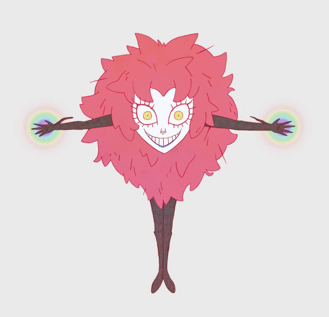 Devilman Crybaby Psycho Jenny, pink-haired, wide grin, SD Desktop Wallpaper