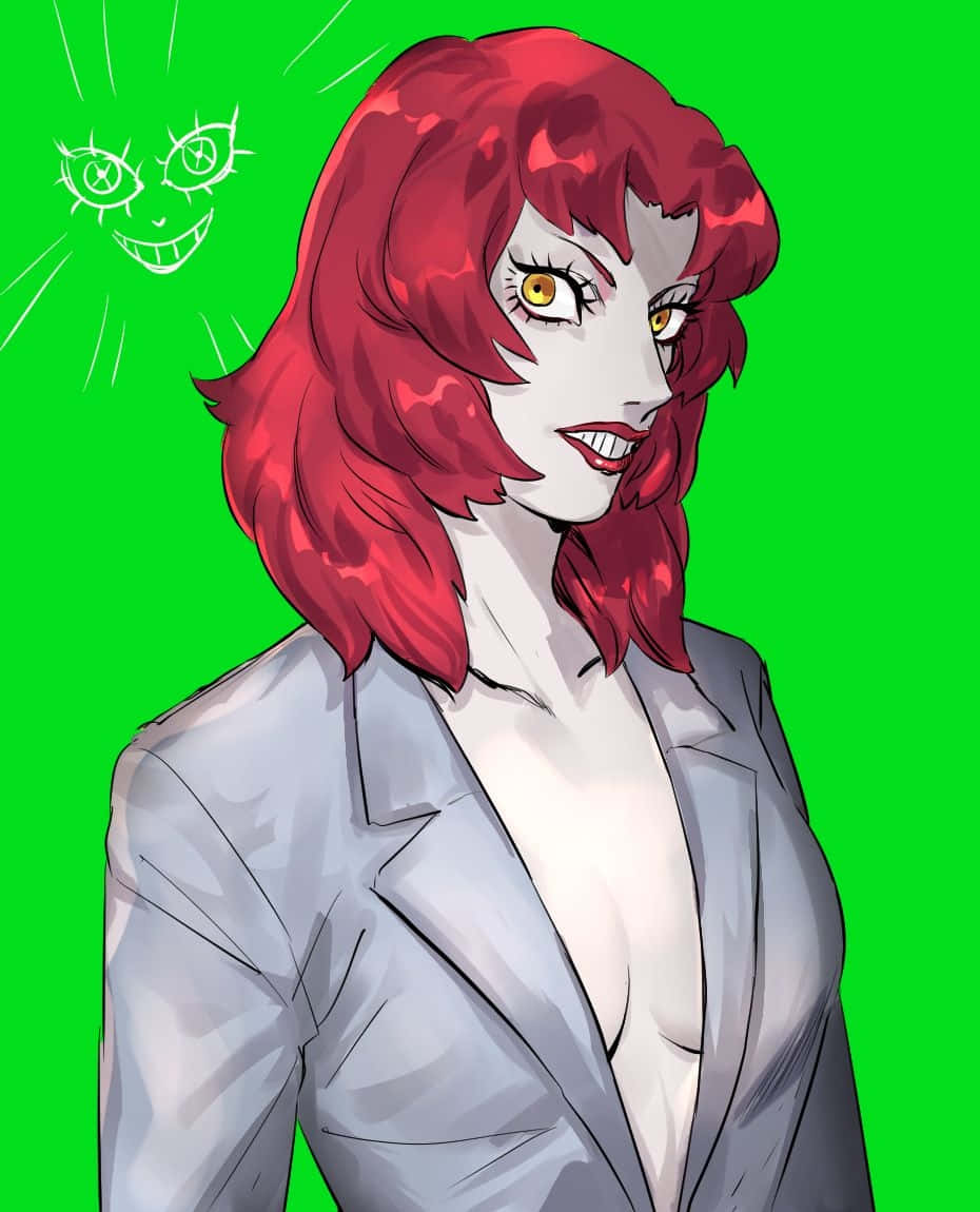 Devilman Crybaby Psycho Jenny, fiery red hair, yellow eyes, SD Phone Wallpaper
