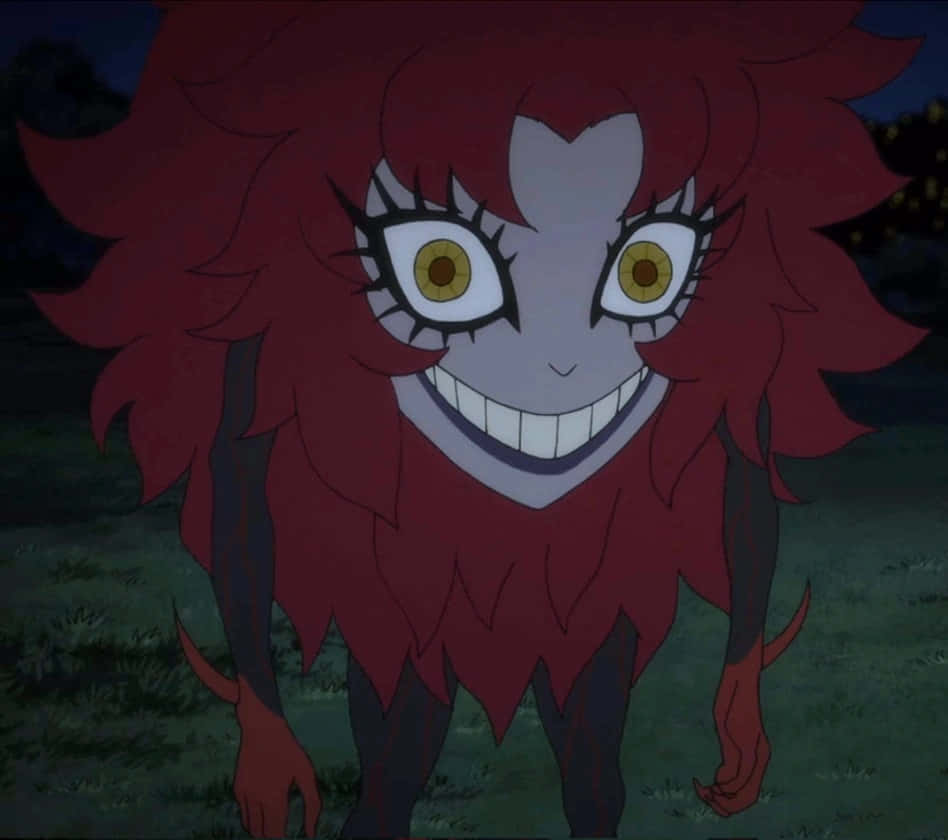 Devilman Crybaby Psycho Jenny, red hair, glowing yellow eyes, SD Desktop Wallpaper